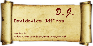 Davidovics János névjegykártya