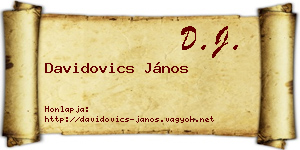 Davidovics János névjegykártya