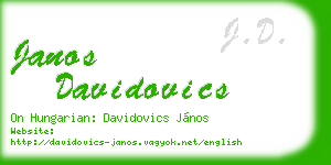 janos davidovics business card